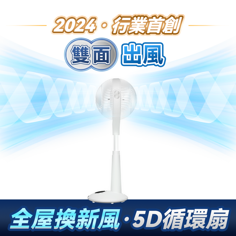 日本Yohome 5D全方位雙面雙葉對流淨化智能語音伸縮循環扇 PRO