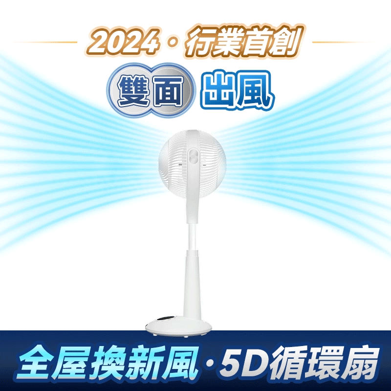 日本Yohome 5D全方位雙面雙葉對流淨化智能語音伸縮循環扇 PRO