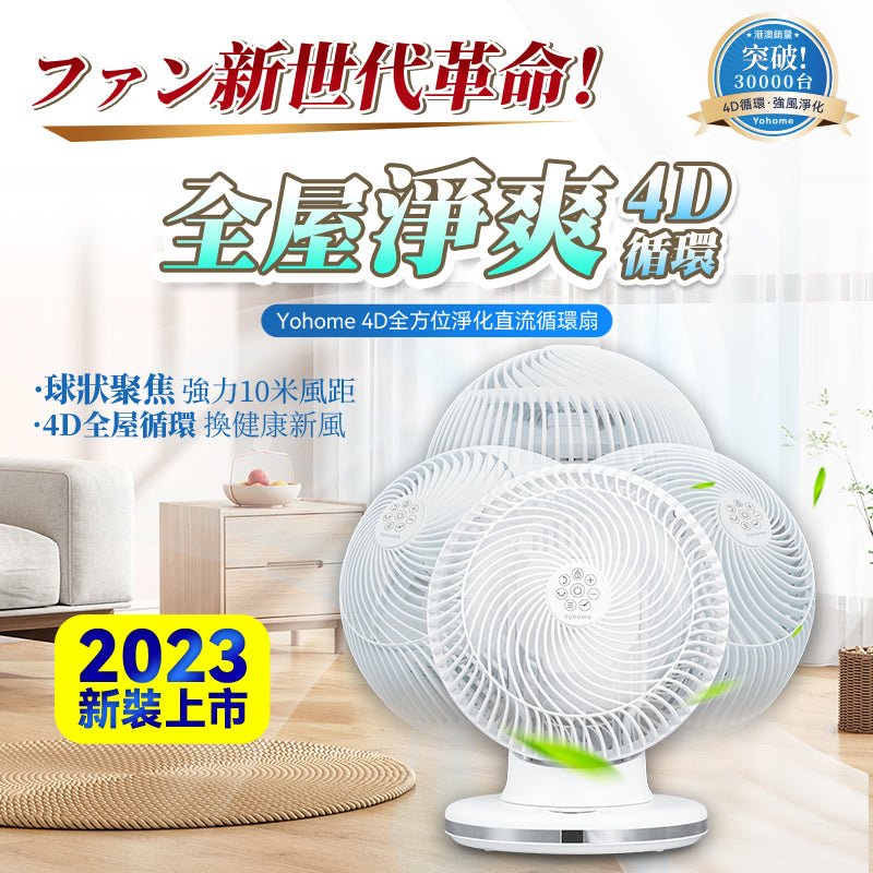 日本Yohome 4D全方位淨化直流循環扇