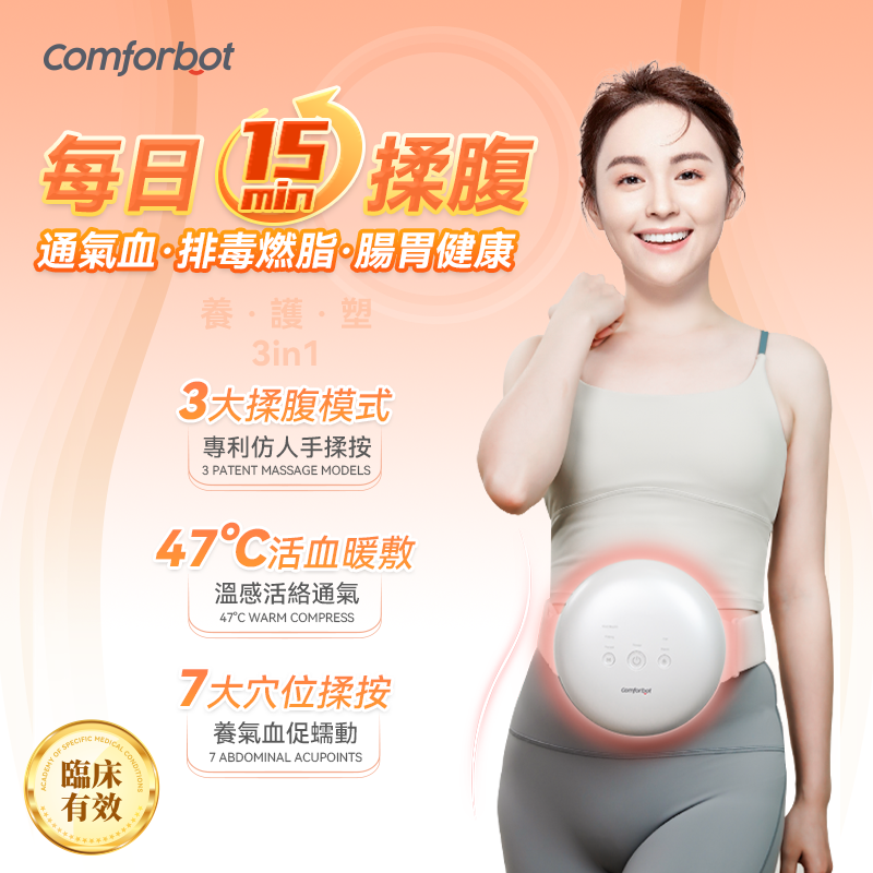 Comforbot無線專業仿手揉按健腹消脹通絡熱敷舒肚儀