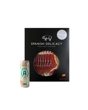 EAT GOOD SPAIN機切-36個月黑毛豬後腿(穀飼飼養)（約150克）直播限定：送Amatista 西班牙Moscato 甜白汽酒 250ml 1罐
