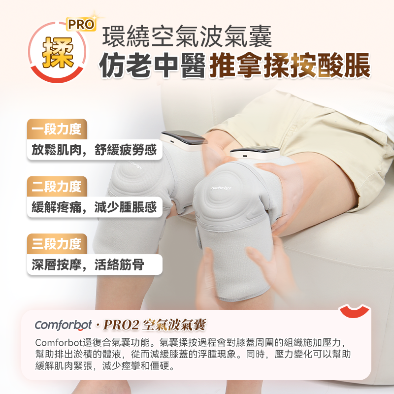 Comforbot 無線紅熱振揉四合強效深層緩損養膝多關節理療儀 PRO