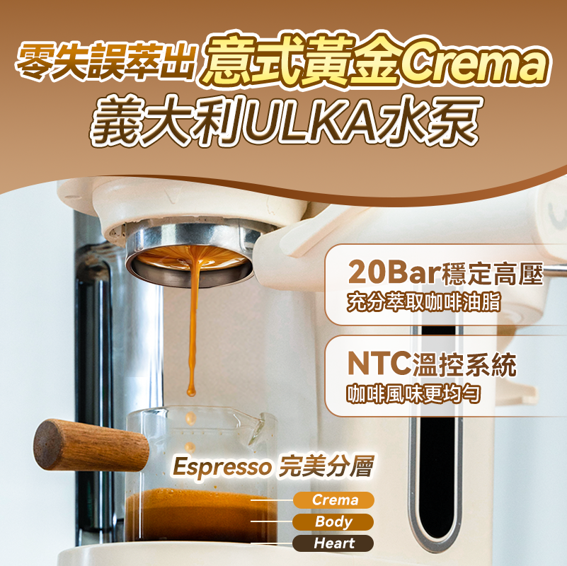 日本Yohome 迷你專業級現磨 鮮萃奶泡3合1半自動家庭意式咖啡機