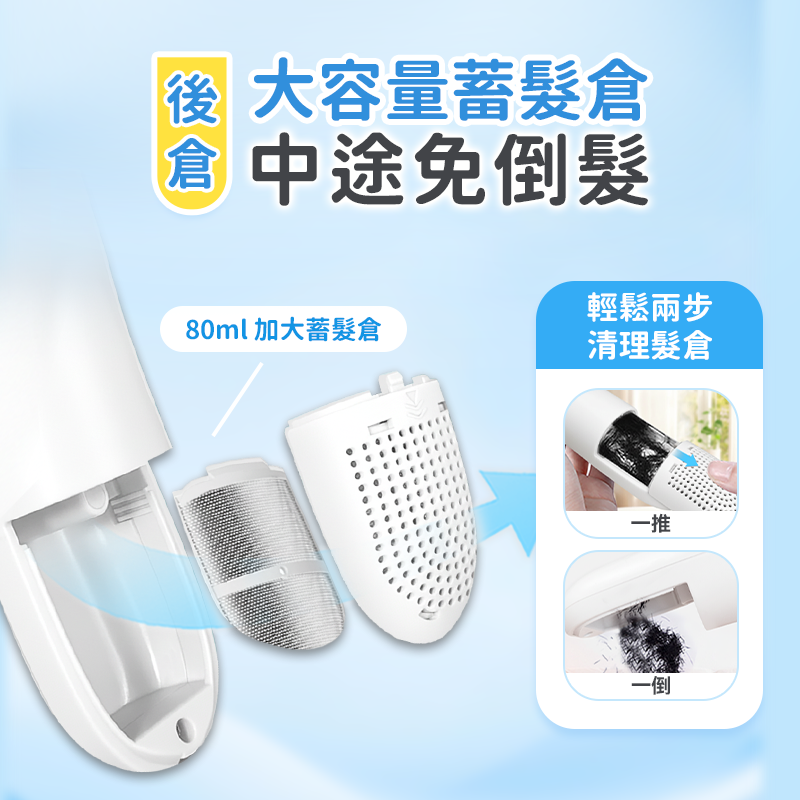 日本Yohome 輕音安全三防易 用易清吸蓄兒童理髮器