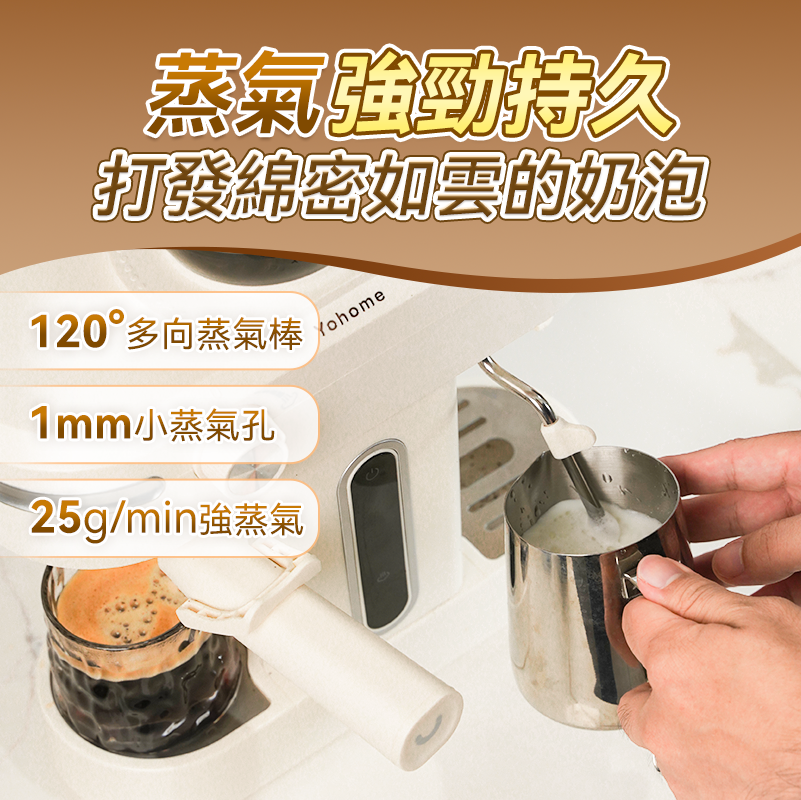 日本Yohome 迷你專業級現磨 鮮萃奶泡3合1半自動家庭意式咖啡機