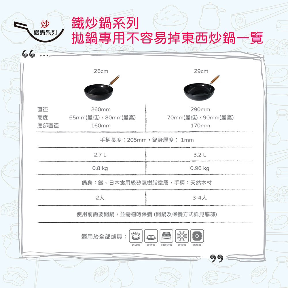 日本燕三条製鐵流｜鐵炒鍋系列 拋鍋專用不容易掉東西炒鍋 26cm