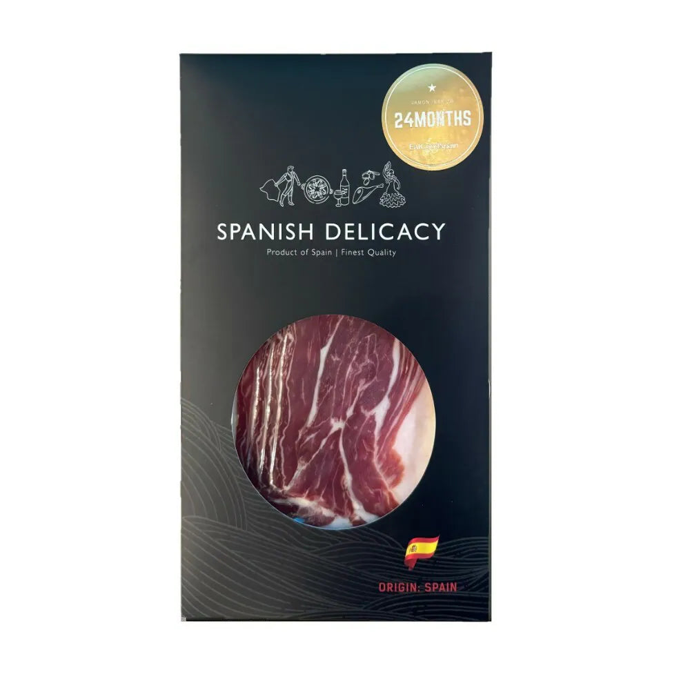 EAT GOOD SPAIN機切-24個月黑毛豬後腿(穀飼飼養)（約80克）直播限定：送Amatista 西班牙Moscato 甜白汽酒 250ml 1罐