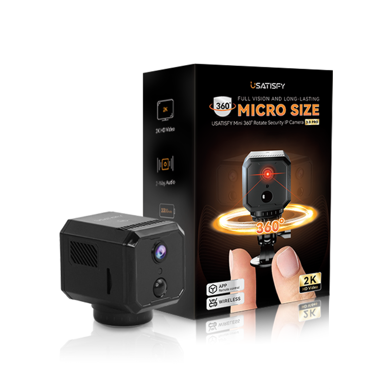 美國USATISFY微型無線免安裝360°巡航全景偵探守家對講高清攝錄機Pro 3.0黑色默認規格默認型號
